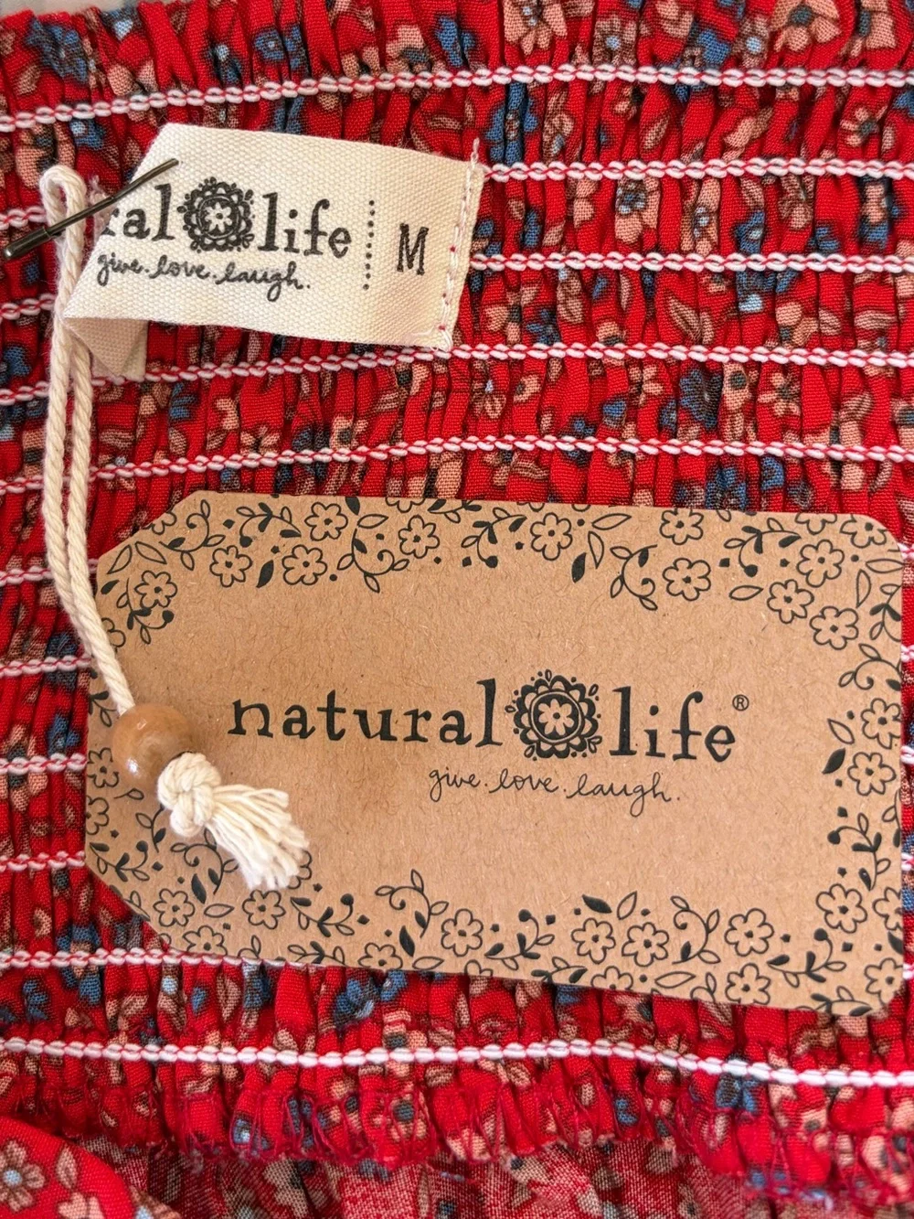 NWT Natural Life Hanna Maxi Skirt Dress Red Floral Boho Western Festival Gypsy M - Picture 15 of 16